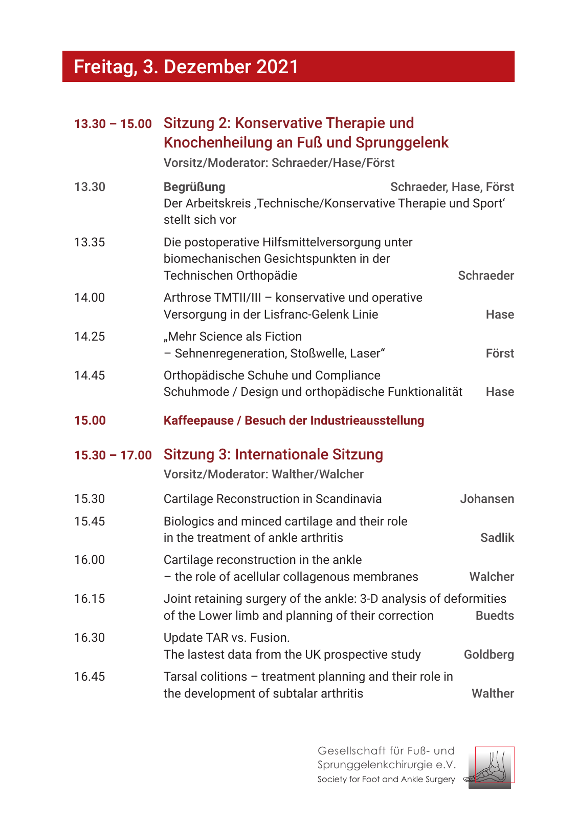 Vorschau 29. Internationales Symposium  für Fußchirurgie, München Seite 3